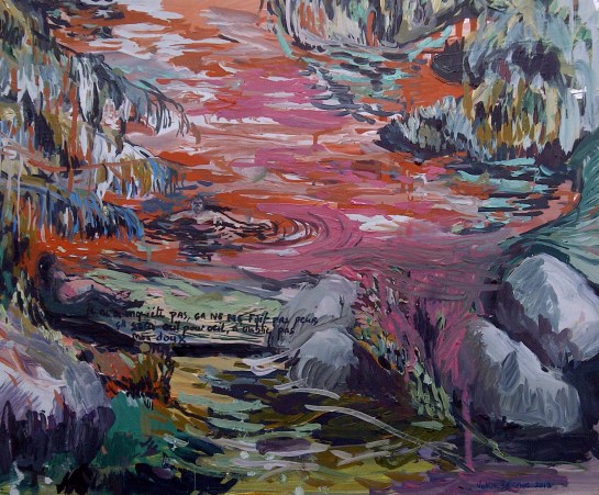 " Oeil pour œil ", huile sur papier, 40 X 50 , 2013.